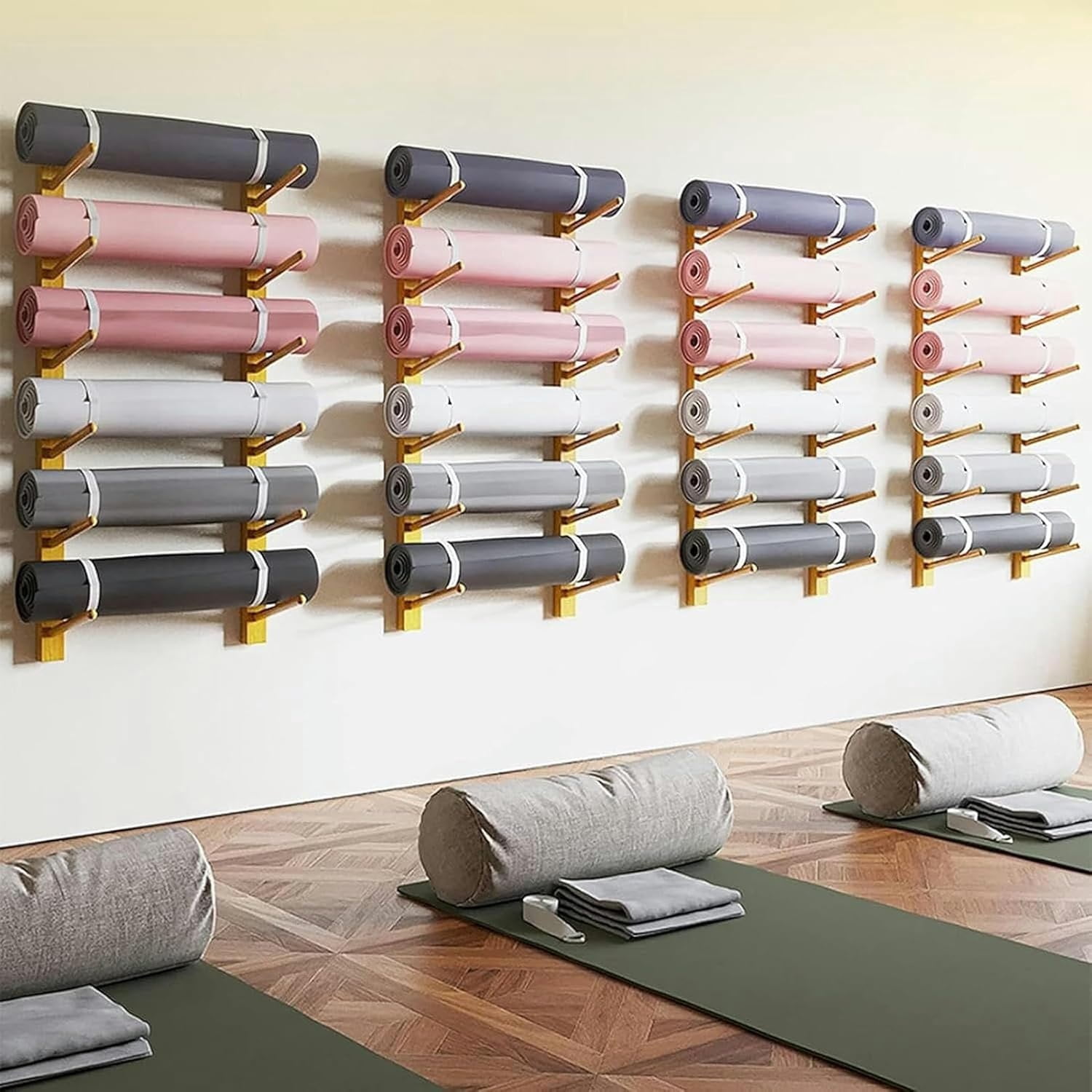 Home Gym Storage Rack - Yoga Mat Storage Rack - Multipurpose Workout Equipment Storage Organizer Holder For Dumbbells, Kettlebells, Roller