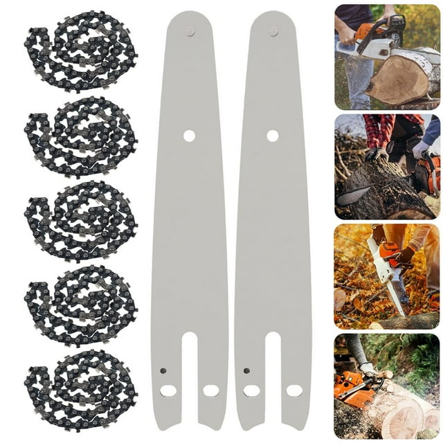 Chainsaw Chain Carbide 6 Inch Mini Chain Saw Chain Wear Resistant Heavy Duty Chainsaw Chain Guide Bar Carpenter Woodworking Tool for Wood Branch Cutting