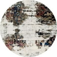 thumbnail image 1 of Ahgly Company Indoor Round Abstract Dark White Beige Abstract Area Rugs, 8' Round, 1 of 6