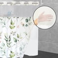 thumbnail image 3 of Dznils Cortina Shower de Tela Blanca sin Gancho con Forro a Presión, 72 x 74, Estampado Floral Verde, 3 of 11