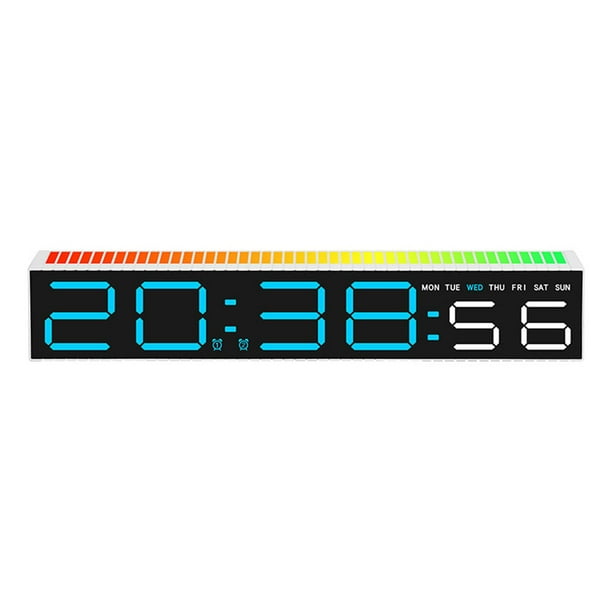 Reloj digital con pantalla grande, multifuncional, 9 colores intercambiables, fácil de leer. Luz azul