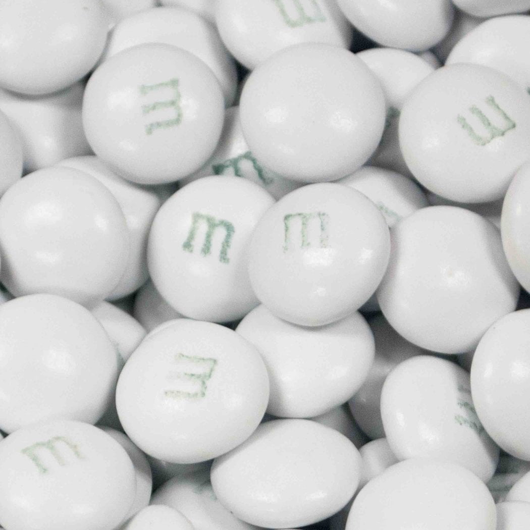 White M&Ms Candy 2 lb (approx 1,000 pcs) Milk Chocolate