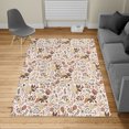 thumbnail image 2 of Floral Turkish Area Rug, Shabby Blooms Nature Inspired Botanical Spring Beauty Illustration, Soft Carpet for Living Room Decor with Distressed Look, 4' X 5.7', Sand Brown, by Ambesonne, 2 of 4