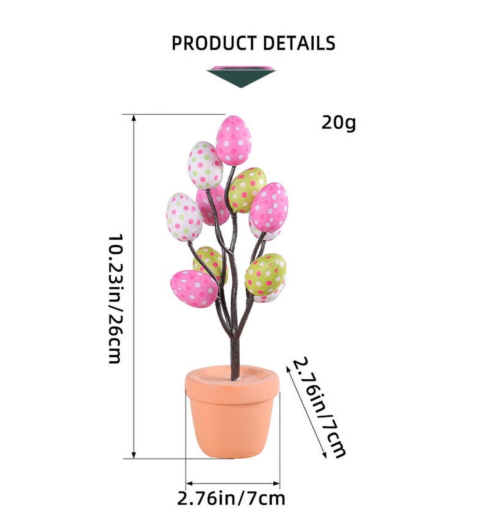 6pcs/set Easter Colorful Eggs Potted Plants Cartoon Printing Eggs Easter Desktop Decoration Decoration