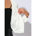 thumbnail image 5 of INSPIRE CHIC Women's Coat Faux Leather Crop Collarless Open Front PU Moto Biker Jackets XS White, 5 of 6