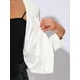 thumbnail image 5 of CHAQUETA DE MUJER INSPIRE CHIC DE CUERO SINTÉTICO, CORTA, SIN COLLAR, ABIERTO EN FRONTAL, CHAQUETAS DE MOTO BIKER S BLANCA, 5 of 6