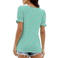 thumbnail image 7 of Blouses for Women Pleated Short Sleeve Tunic Tops Dressy Casual Summer Shirts Rollbacks,Mint Green,M, 7 of 7