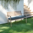 thumbnail image 4 of Sorra Home  Indoor/Outdoor Solid Corded Bench Cushion 45 x 17 x 2 Bench Cushion Corded - Pacific, 4 of 5