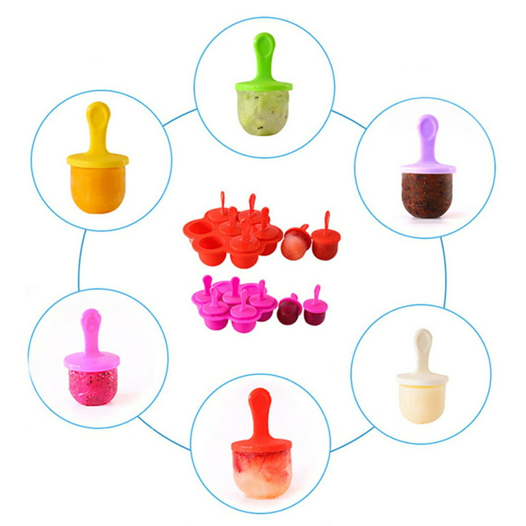 1pc 7-hole Silicone Ice Pop Molds, Ice Cream Freezer Moulds