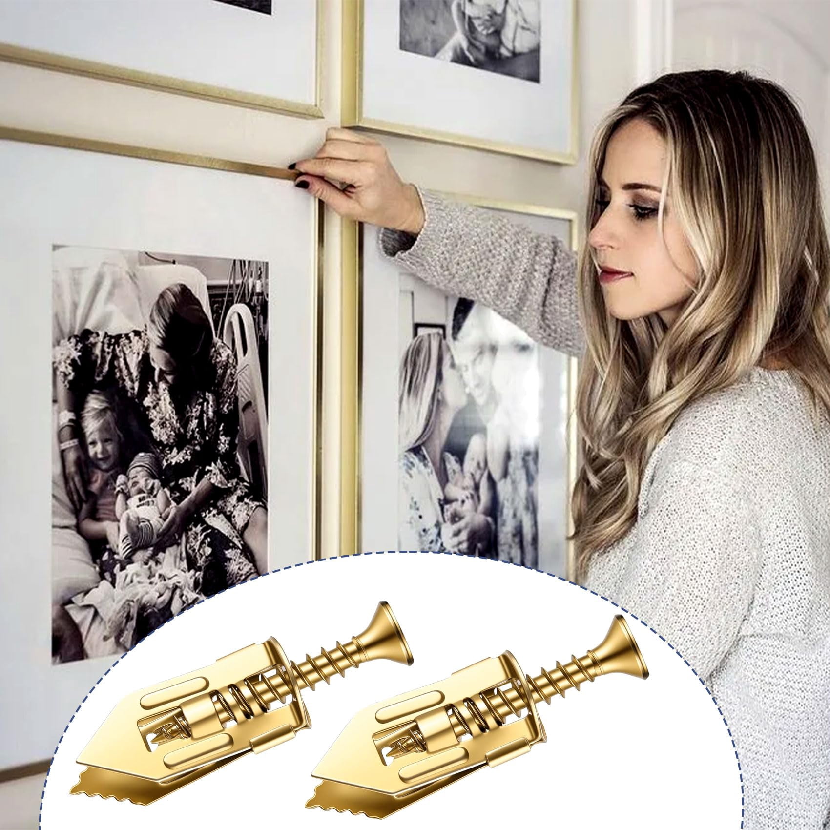 80 Pcs Self-Drilling Anchor Screws, Zinc Plated Steel Drywall Anchors, Heavy Duty Metal Expansion Bolt, No Drill or Holes, for TV, Shelf Straps, Gypsum Boards, Cabinets