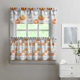 thumbnail image 2 of Fall Kitchen Curtains 24 Inch Short - 3 Panel Set, Autumn Harvest Print, Rod Pocket Window Treatment for Thanksgiving, Farmhouse, Cafe, Living Room - Machine Washable, 2 of 6