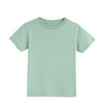 thumbnail image 5 of CYRBOKO Boys Cotton T-shirts, Sports Short Sleeve Casual Stretchy Summer Tops Green Size 11-12 T, 5 of 7
