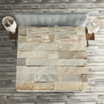 thumbnail image 3 of Ambesonne Ivory Quilted Coverlet 3 Pcs, Brick Wall City, Queen Size, Cream Beige Tan, 3 of 4