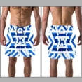 thumbnail image 3 of luoweisi Men's Beach Shorts Quick Dry Swim Trunks with Mesh Lining Blue and White Geometry L, 3 of 5