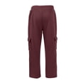 thumbnail image 3 of UDAUDU Men's Casual Cargo Sweatpants Baggy Elastic Waist Storage Pockets Soft Sweat Pants Trousers for Streetwear Loungewear Wine 3XL, 3 of 4