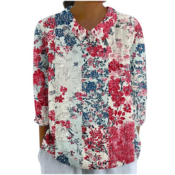 SHE IS Womens 3/4 Sleeve Tops, Shirts for Women Long Sleeve Plus Womens Tops Black and White Work Blouses for Women Office Long Sleeve Womens Tunic Tops Dressy Casual Plus Size