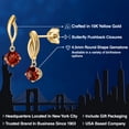 thumbnail image 2 of Gem Stone King 10K Yellow Gold Red Garnet Stud Dangle Earrings for Women | 1.00 Cttw | Gemstone January Birthstone | Round 4.5MM, 2 of 6