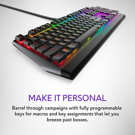 Alienware - AW510K Full-size Wired Mechanical CHERRY MX Low Profile Red Switch Gaming Keyboard with RGB Back Lighting - Dark Side of the Moon