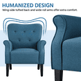 thumbnail image 5 of Alden Design Modern Upholstered Fabric Accent Chair with Wooden Legs for Living Room, Navy Blue, 5 of 10