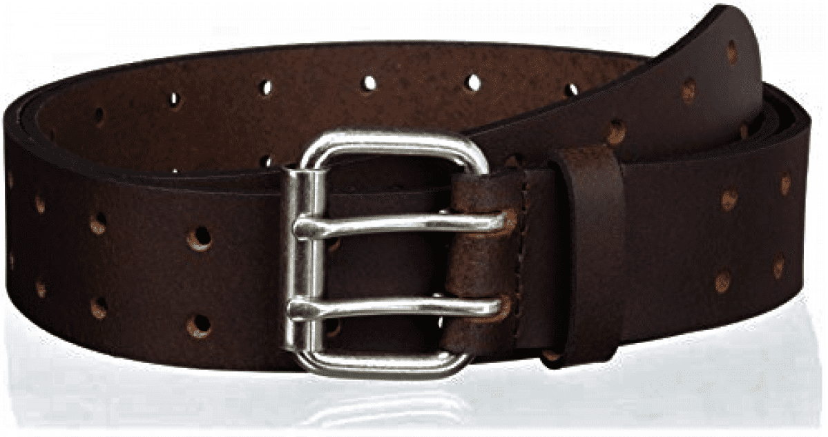 Dickies Work Belt for Men Leather with Double Prong Buckle for Jeans