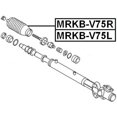 thumbnail image 2 of Febest STEERING RACK BOOT LEFT # MRKB-V75L OEM MR510271, 2 of 2