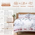 thumbnail image 6 of Christmas Winter Bedding Duvet Cover Set King Size 4 Pieces Snowflake Xmas Balls Bedding Set with Zipper Closure, 1 Comforter Cover 92x106 Inches 1 Flat Sheet & 2 Pillow Cases, 6 of 7