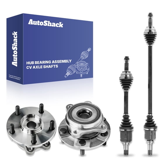 AutoShack Front CV Axle Shaft Wheel Hub Bearing Assembly for Toyota, Prius V 2012-2017, FWD L4 1.8L - Driver and Passenger Side - With ABS, 5-Lugs