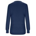 thumbnail image 4 of Huankd Womens Sweaters Crew Neck Long Sleeve Tops Knit Soft Pullover Sweaters Cozy Dressy Casual Shirts Fashion Clothing Dark Blue S, 4 of 5