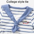 thumbnail image 6 of Toddler Girls Navy Stripe Cotton Dress Breathable Wear Reinforced Stitching Quick Changing Detail, 6 of 9