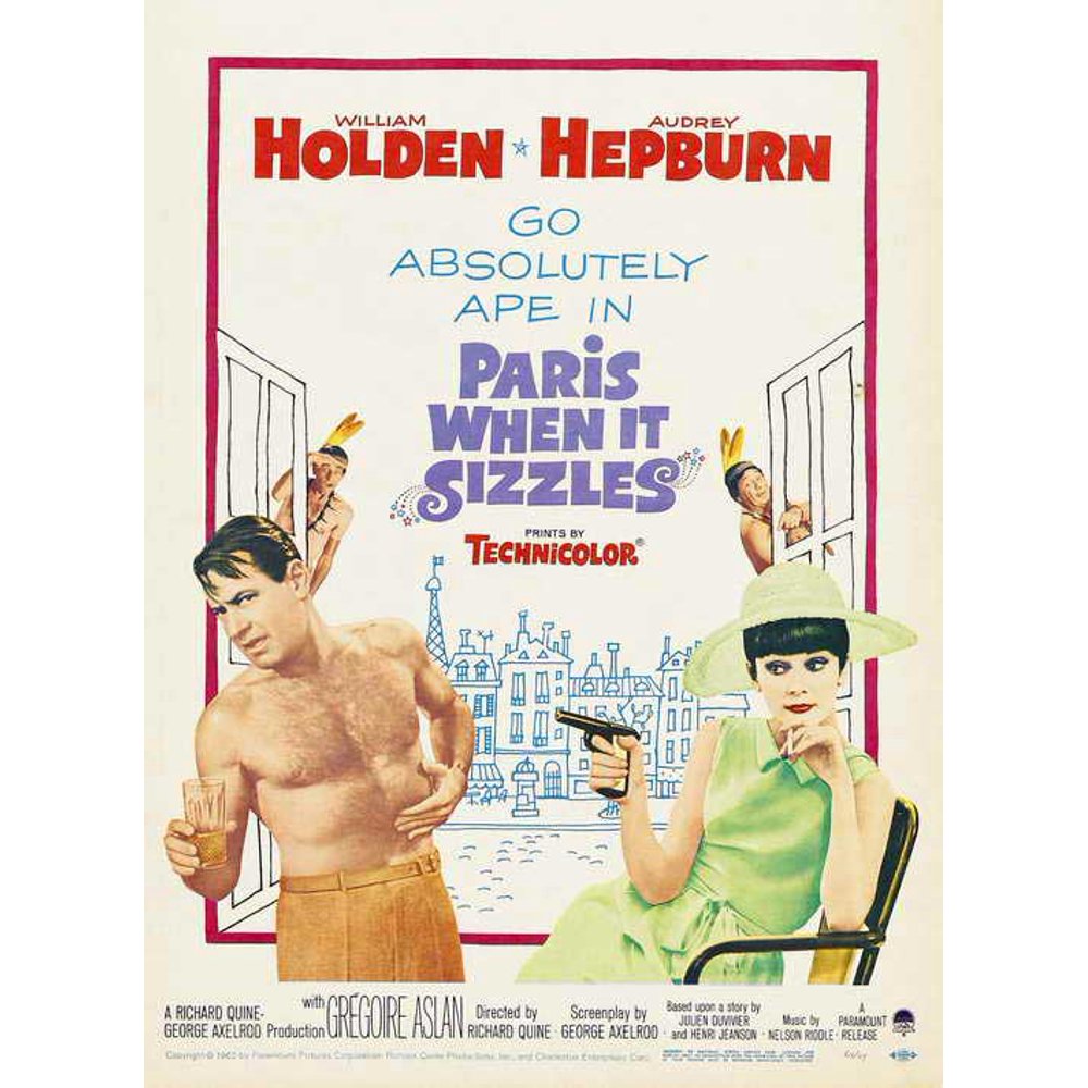 Paris when it sizzles movie poster style c 11 x 17 1964