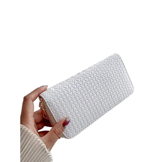 xiaxaixu Women?s Zip Around Long Wallet, Woven Pattern Large Clutch Purse