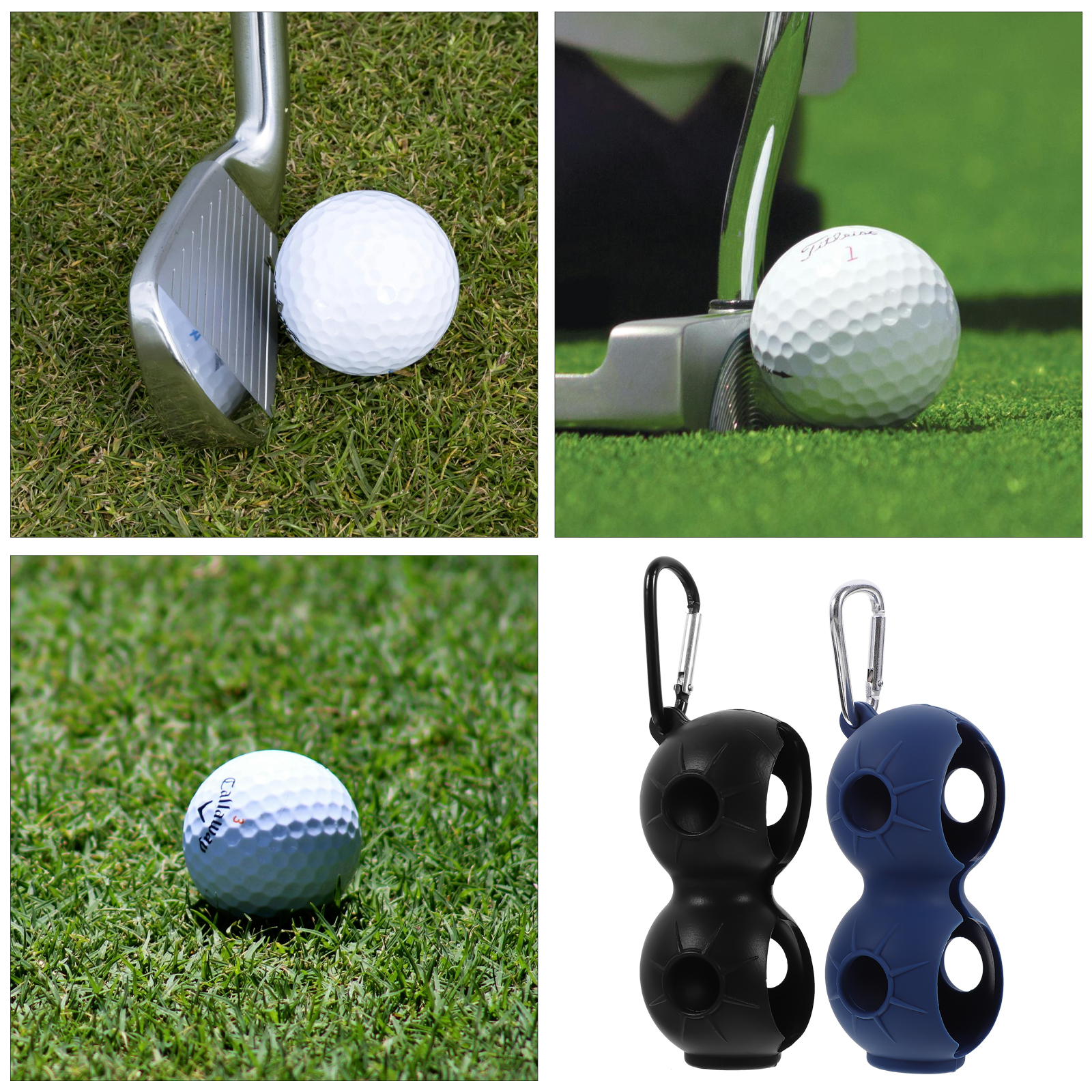 FRCOLOR 2Pcs Golfs Ball Sleeve Elastic Golfs Ball Bag Golf Ball
