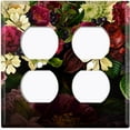 thumbnail image 3 of Metal Light Switch Plate Outlet Cover Rose Red White Wallpaper ROS019, 3 of 13