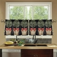 thumbnail image 4 of Yayeee Kitchen Curtains Tier Set of 2 Light Filtering 57"x24" Over Sink Window Panels, Beige Striped Trees, 4 of 7