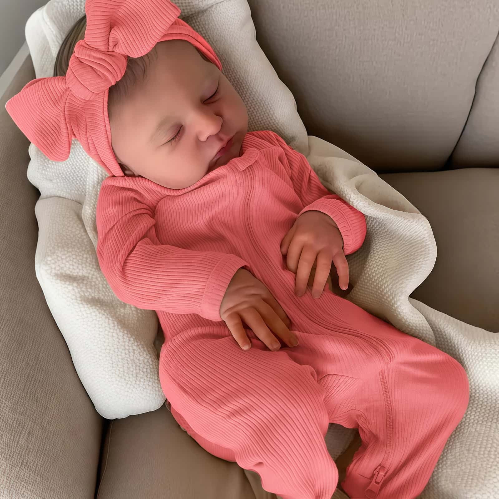 20 Inch Laura Lifelike Soft Cloth Body Reborn Baby Doll - Realistic Hand Painted Facial Features Real Baby Doll - Gift for Kids Age 3+
