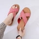thumbnail image 4 of Pantuflas de fondo plano para mujer tejidas informales de tendencia cómoda de nuevo estilo de verano Wmkox8yii  hj789, 4 of 9