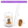 thumbnail image 5 of Happy Thanksgiving German Shepherd Welcome Thankful Fall Autumn Pumpkin 16oz Glass Cup Mug Alsatian Dog Lover Gifts Glass Can with Bamboo Lid and Straw - 02021, 5 of 5