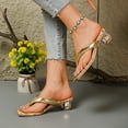 thumbnail image 3 of Mepaouo Women's Kitten Heels Sandals Square Open Toe Low Heeled Flip Flops 2025 Fashion Dress Slides, 3 of 8