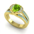 thumbnail image 2 of 2.35 Carat New Oval Cut Peridot & Aquamarine Gemstone Wedding Ring for Women 18K Yellow Gold Size 4.5 by Diamond-Capitals, 2 of 8