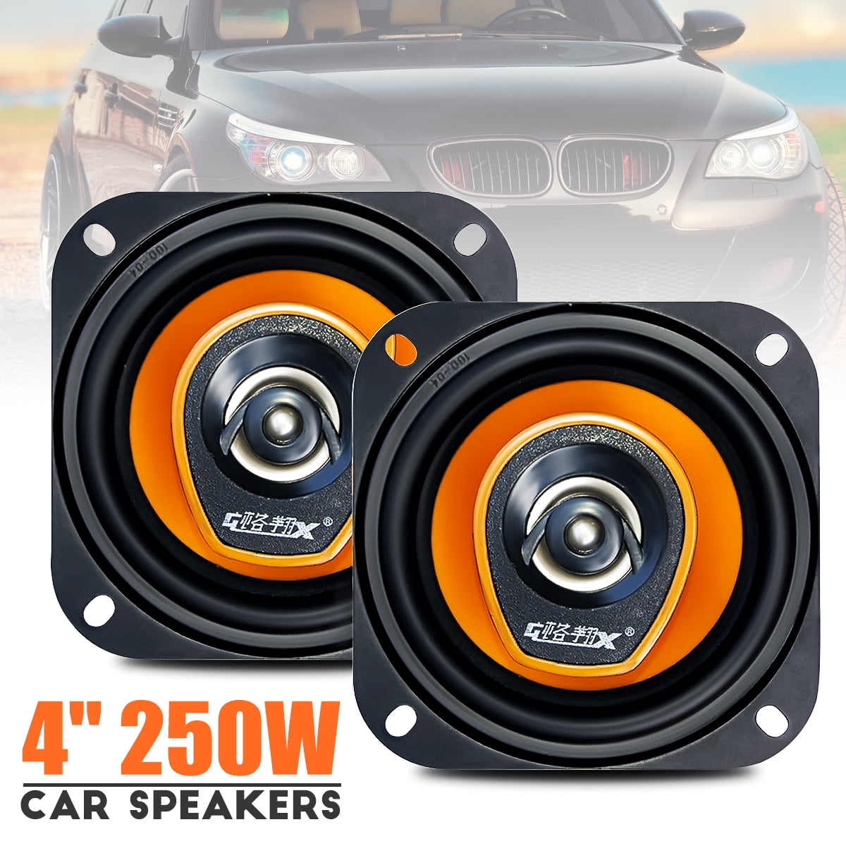 1 Pair 4" Car Speaker 4 inch coaxial 2 way bass speaker Stereo Loud