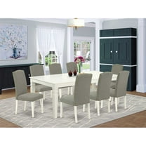 East West Furniture Dining Room Set Linen White, LGEN9-LWH-06