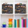 thumbnail image 6 of Yayeee 2 Pack Canvas Storage Basket with Handles for Shelves Fabric Bins Closet Organizer, Halloween Houses Pattern, 6 of 8