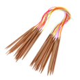thumbnail image 4 of simhoa 18Pc/set Mixed Color Circular Bamboo Knitting Needles Crocheting Tools 60cm, 4 of 7