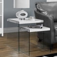 thumbnail image 2 of Monarch Specialties Nesting Table, Set Of 2, Side, End, Accent, Bedroom, Glossy White Laminate, 2 of 6
