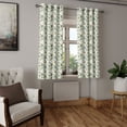 thumbnail image 2 of Ambesonne Leaves Grommet Curtain, Tropical Eucalyptus Pattern, 50"x60", Camel Reseda Green White, 2 of 5
