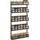 thumbnail image 1 of Organizador de especias de montaje en pared, estante colgante de 5 niveles de altura ajustable para especias para gabinete de despensa de cocina, soporte para condimentos de doble uso con ganchos,, 1 of 7