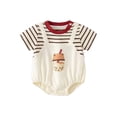 thumbnail image 2 of LYMAYTER Striped Short Sleeve Bodysuit for Baby Boys Girls Summer Soft Romper Toddler Infant Casual Jumpsuit, 2 of 7
