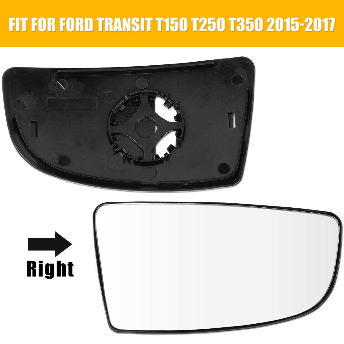 Passenger Side Mirror Glass w Backing for Ford Transit 150 250 350 2015