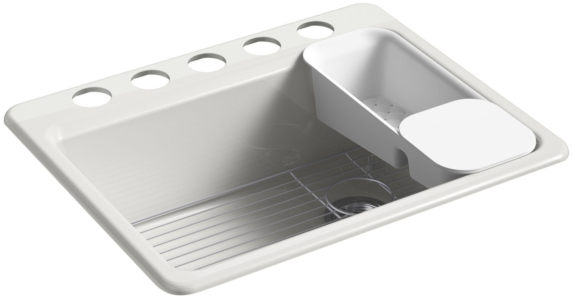 Kohler K86685Ua2 Riverby 27" Undermount Single Basin Cast Iron Kitchen Sink Sea Salt