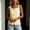Yellow, variant on Morttic Women's Square Neck Wide Strap Tank Top – Front Single Button Down Sleeveless Loose Solid Color Summer Casual Blouse White,S